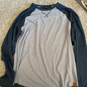 Long Sleeve Reversible Blue/White Heavy Cotton Long Sleeve Shirt